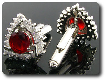 2x8 mm Red Ruby Cufflink