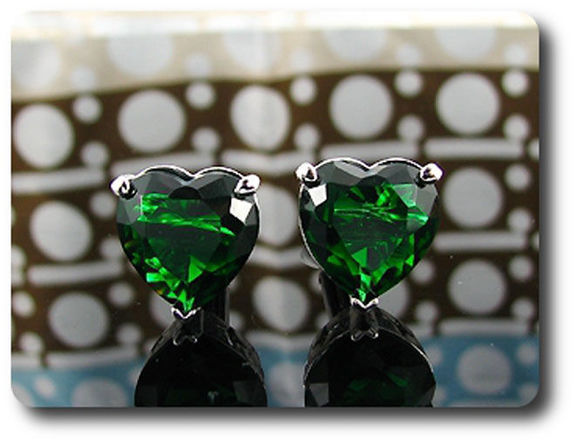 1x18mm Green Emerald Cufflink for women