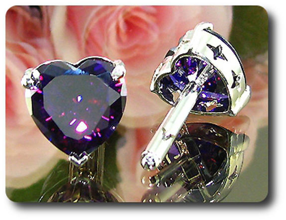 1x18mm Purple Amethyst Cufflink for women