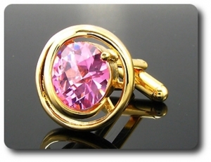 2x14mm Pink Sapphire Cufflink for women