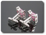 2x10mm Pink Sapphire Cufflink for women