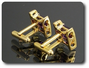 2x10mm Purple Amethyst Cufflink for women