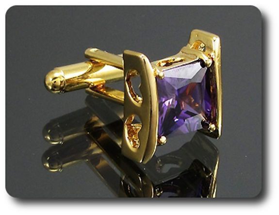 2x10mm Purple Amethyst Cufflink for women