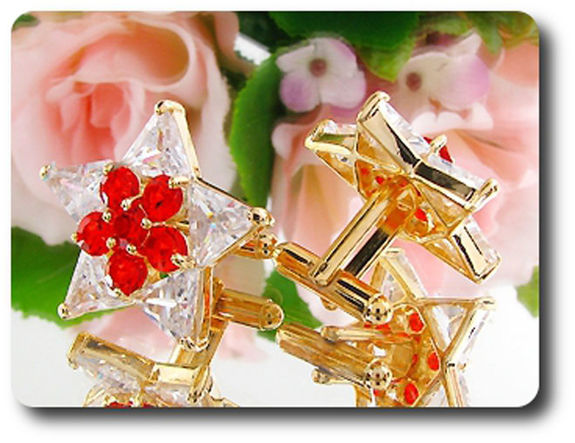10x5mm Red Ruby Cufflink for women