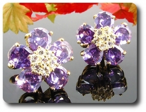 10x10mm Purple Amethyst Cufflink for women