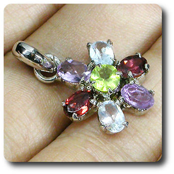 AMETHYST PERIDOT GARNET PENDANT