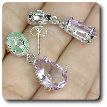 AMETHYST & EMERALD EARRINGS