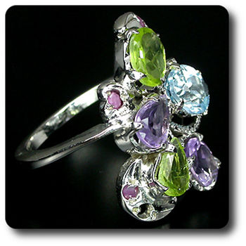 AMETHYST PERIDOT TOPAZ RING
