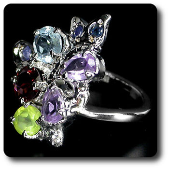 AMETHYST PERIDOT TOPAZ RING