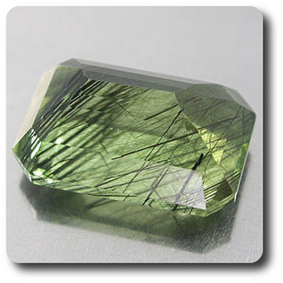 4.20 cts PERIDOT RUTILE. VVS