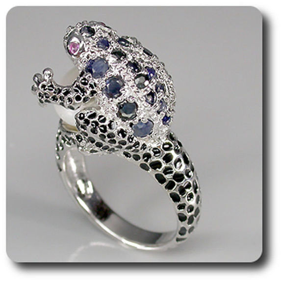 RUBY SAPPHIRE PEARL RING