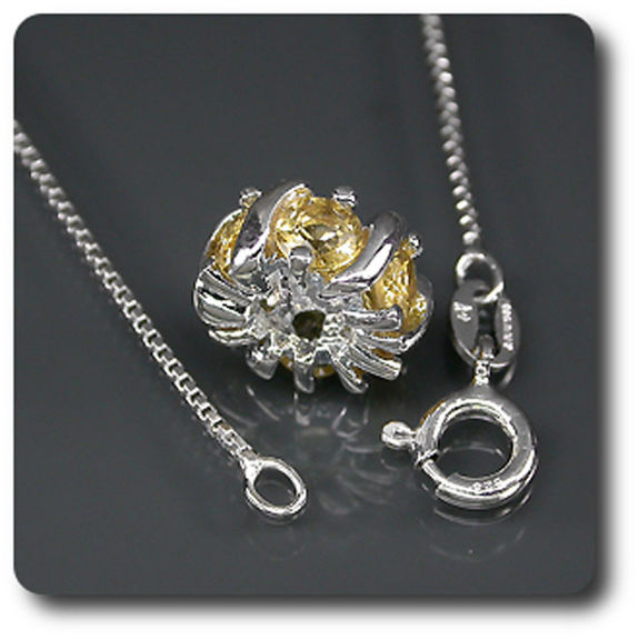 PENDENTIF CITRINE + CHAINE