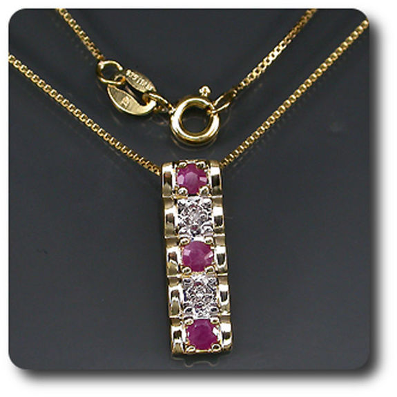 PENDENTIF RUBIS + CHAINE