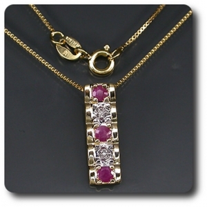 PENDENTIF RUBIS + CHAINE