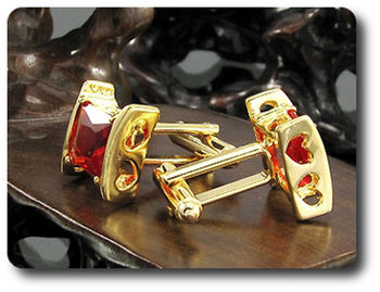 2x10 mm Red Ruby Cufflink for women