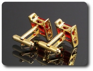 2x10 mm Red Ruby Cufflink for women