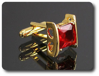 2x10 mm Red Ruby Cufflink for women