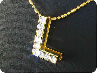 9x3mm Character **L** Topaz Pendant
