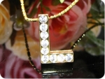 9x3mm Character **L** Topaz Pendant