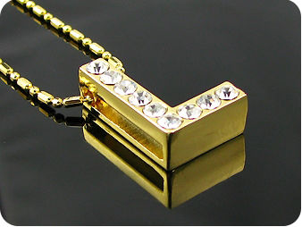 9x3mm Character **L** Topaz Pendant