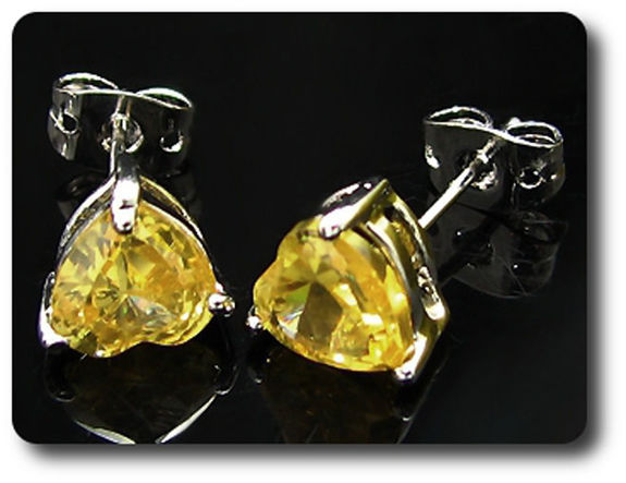BOUCLES D'OREILLE SAPHIR JAUNE