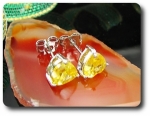 BOUCLES D'OREILLE SAPHIR JAUNE