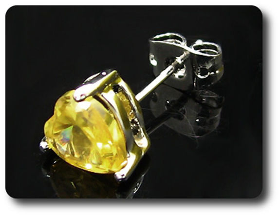 BOUCLES D'OREILLE SAPHIR JAUNE