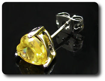 BOUCLES D'OREILLE SAPHIR JAUNE