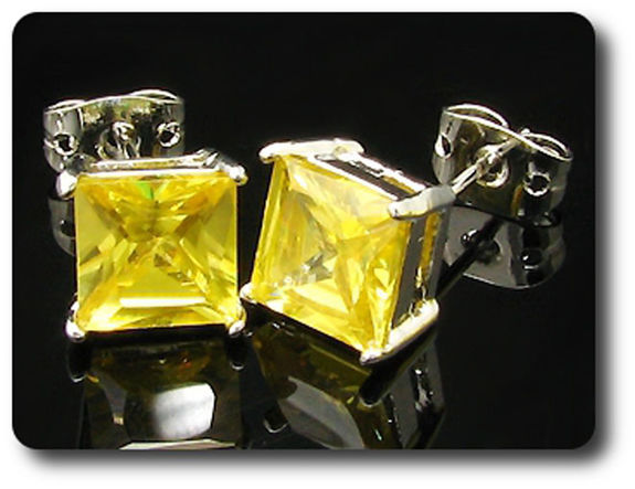 BOUCLES D'OREILLE SAPHIR JAUNE