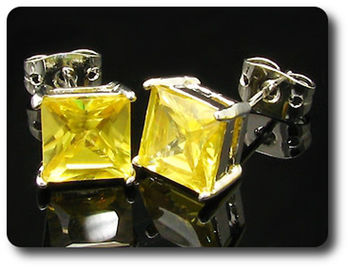 BOUCLES D'OREILLE SAPHIR JAUNE