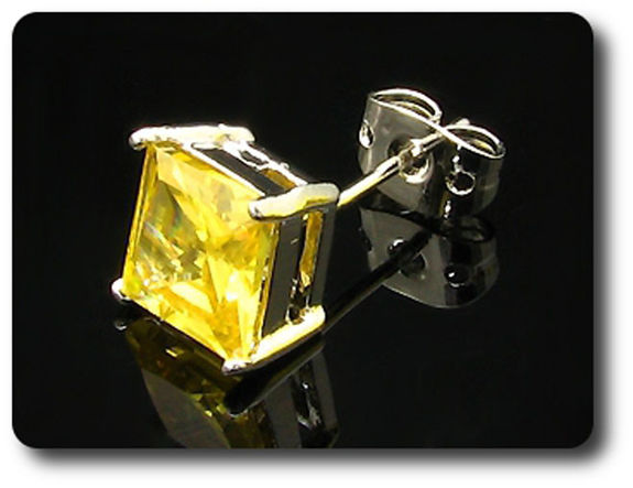 BOUCLES D'OREILLE SAPHIR JAUNE