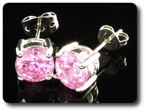 BOUCLES D'OREILLE SAPHIR ROSE