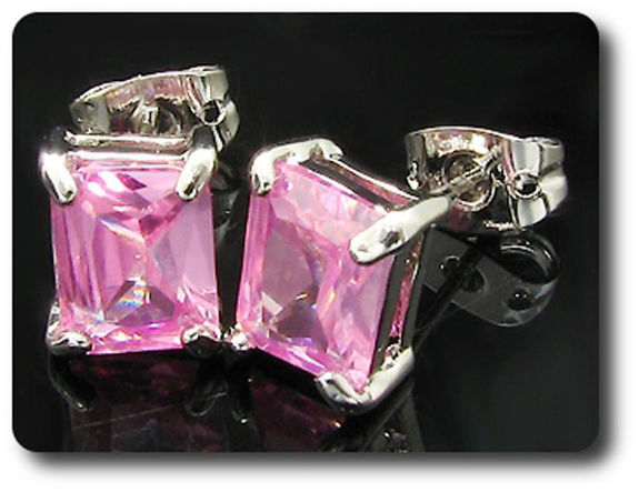 BOUCLES D'OREILLE SAPHIR ROSE