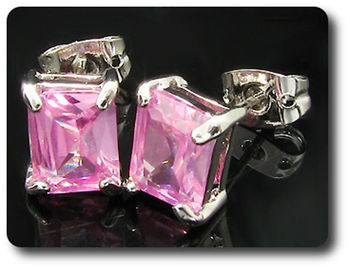 BOUCLES D'OREILLE SAPHIR ROSE