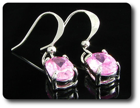 BOUCLES D'OREILLE SAPHIR ROSE