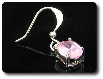 BOUCLES D'OREILLE SAPHIR ROSE