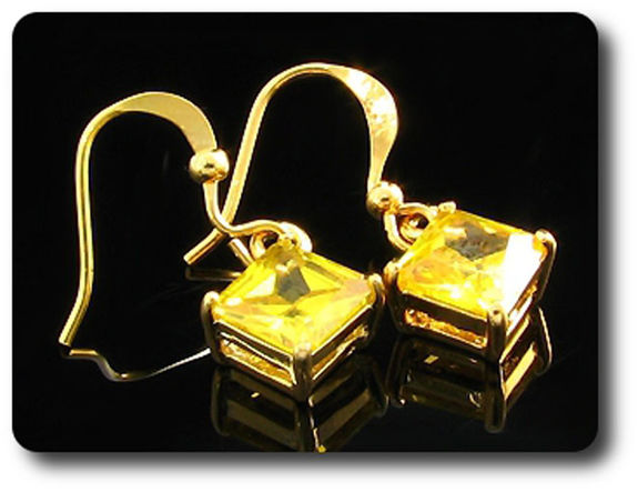 BOUCLES D'OREILLE TOPAZE JAUNE