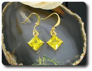 BOUCLES D'OREILLE TOPAZE JAUNE