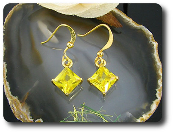 BOUCLES D'OREILLE TOPAZE JAUNE