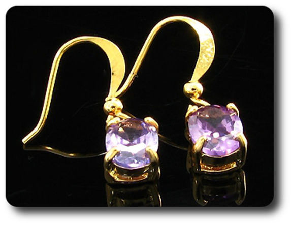 2x8mm Purple Amethyst Earrings