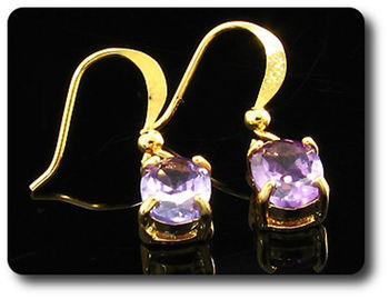 2x8mm Purple Amethyst Earrings