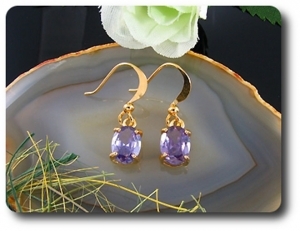 2x8mm Purple Amethyst Earrings