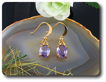 2x8mm Purple Amethyst Earrings