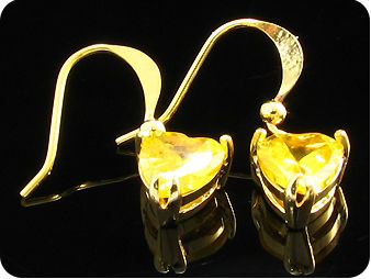 2x7mm Yellow Topaz Earrings