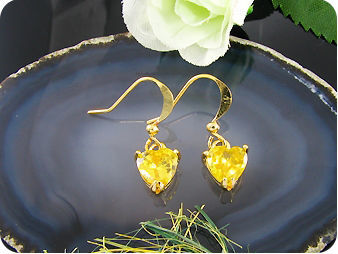 2x7mm Yellow Topaz Earrings