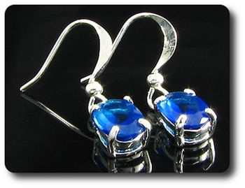 BOUCLES D'OREILLE SAPHIR BLEU