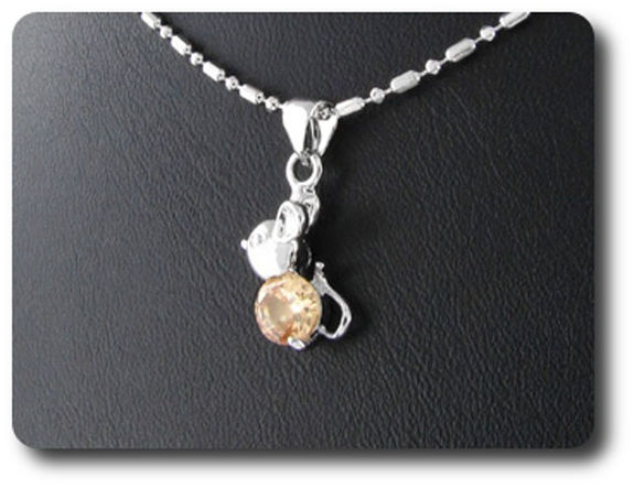 6 mm Orange Sapphire Pendant