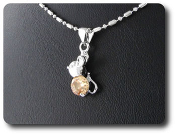 6 mm Orange Sapphire Pendant