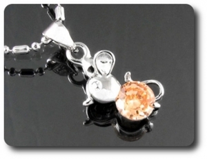 6 mm Orange Sapphire Pendant