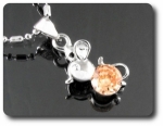 6 mm Orange Sapphire Pendant
